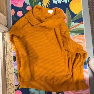 Market & Spruce Cowl Neck Sweater in Rich Mustard
